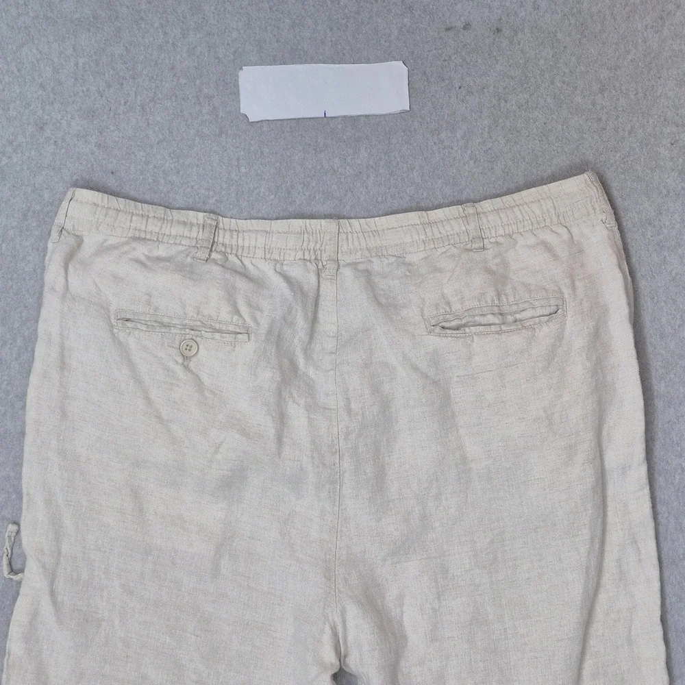SAFARUI Men Pants Large 190/96B Beige Linen Casual Coastal Beach